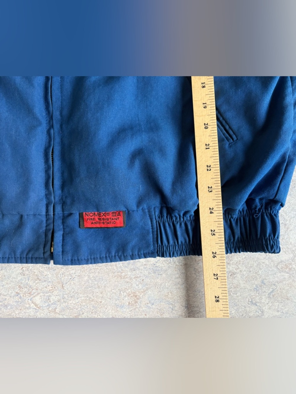 Blue Zip-Up Work Jacket with 'Mike' Patch - Picture 2 of 9